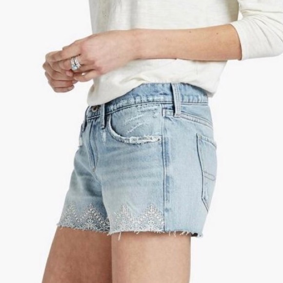 Lucky Brand Jean Shorts The Cut Off Embroidered - Picture 2 of 8